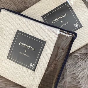 CREMIEUX Dubois Pair of Euro Shams Off-White Brown